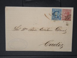 ESPAGNE - Lettre 1874 Avec Timbre - Impôts De Guerre - Détaillons Collection - A Voir - Lot N° 6165 - Covers & Documents