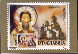 YUGOSLAVIA - JUGOSLAVIA - MAXI CARD - MONASTERIES - SAINT - 1991 - Abbayes & Monastères