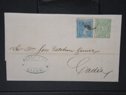 ESPAGNE - Lettre 1874 Avec Timbre - Impôts De Guerre - Détaillons Collection - A Voir - Lot N° 6170 - Lettres & Documents