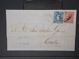 ESPAGNE - Lettre 1874 Avec Timbre - Impôts De Guerre - Détaillons Collection - A Voir - Lot N° 6182 - Storia Postale