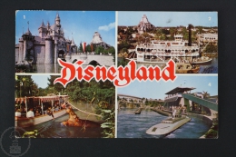 Vintage Disneyland Postcard - Sleeping Beauty´s Castle, Mark Twain, Jungle Cruise & Submarine Ride - Disneyland
