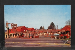 Vintage USA Postcard - Frontier Motel - Portland, Oregon - Clssic Blue Car - Portland