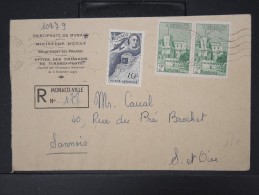 MONACO- Enveloppe En Recommandée Pour Sannois En 1947    P4519 - Covers & Documents