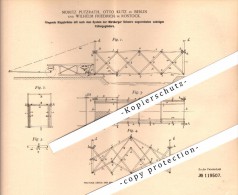 Original Patent - W. Friedrich In Rostock I. Mecklenburg , 1899 , Zugbrücke , Brücke , M. Putzrath Und O. Kutz In Berlin - Arquitectura