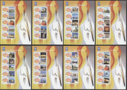 Greece 2004 Olympic Games Athens - Olympic Torch Relay (Part II) 8 Miniature Sheets K45-K52 MNH - Blocks & Sheetlets