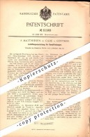 Original Patent - F. Matthiesen In Cade B. Genthin , 1894 , Entlüftung Für Dampfheizung !!! - Genthin