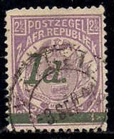 SOUTH AFRICA TRANSVAAL 1895 Used Stamp 1d Overprint On 2 1/2d  (round Dot) - Transvaal (1870-1909)
