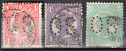 Queensland Australia 1907/10 Queen Victoria - Mi 115,122,123 - OS Official Punctured Perfin - Used - Usati