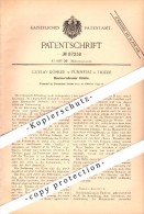 Original Patent - Gustav Köhler In Fümmelse B. Thiede / Wolfenbüttel , 1895 , Rauchverzehrender Füllofen , Heizungsbau ! - Wolfenbüttel