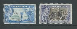 Jamaica 1949 Later Issued KGVI Definitives Set Of 2 To 1 Pound Tobacco Industry FU - Jamaica (...-1961)