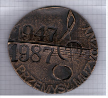 Music Musique, Medal Medaille Poland 1987, Music Industry - Zonder Classificatie