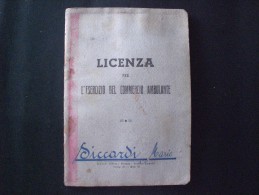 STAMPS ITALIA TASSE DOCUMENTO LIBRETTO LICENZA PER ESERCIZIO DI AMBULANTE 1949 - Fiscali