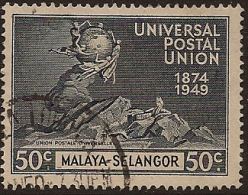 SELANGOR 1949 50c UPU SG 114 U VC312 - Selangor