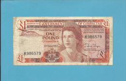 GIBRALTAR - 1 POUND - 10.11.1983 - P 20.c - Queen Elizabeth II - 2 Scans - Gibilterra