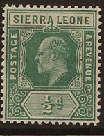 SIERRA LEONE 1907 1/2d KEVII SG 99 UNHM PN174 - Sierra Leone (...-1960)