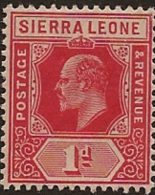 SIERRA LEONE 1907 1d KEVII SG 100a HM PN175 - Sierra Leone (...-1960)