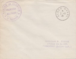 ALGERIE  1939  POSTE NAVALE  CACHET D'ARRIVEE - Covers & Documents