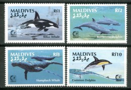 MALDIVES 1995** - Balene E Delfini / Whales And Dolphins - 4 Val. MNH Come Da Scansione. - Baleines