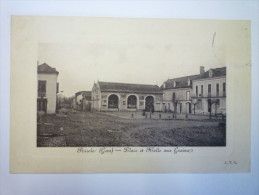 RISCLE  (Gers)  :  Place Et  HALLE  Aux  GRAINS  1910    - Riscle