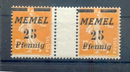 Memel 58ZW ZWISCHENSTEG**POSTFRISCH (72593 - Memel (Klaïpeda) 1923