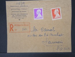 MONACO- Enveloppe En Recommandée Pour Sannois En 1946   LOT P4533 - Lettres & Documents