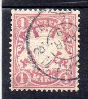 Allemagne ; Bavière ; 1881; N°Y: 54 ; Ob ; " Armoiries " ;cote Y : 3.00 E. - Bavière