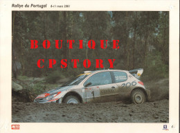 RALLYE AUTOMOBILE Du PORTUGAL - VOITURE PEUGEOT 206 - AUTO COURSE - PUBLICITE TOTAL & MICHELIN - 30x40 - Rally Racing