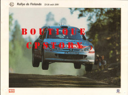 RALLYE AUTOMOBILE De FINLANDE - VOITURE PEUGEOT 206 - AUTO COURSE - PUBLICITE TOTAL & MICHELIN - 30x40 - Other & Unclassified