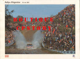 RALLYE AUTOMOBILE D´ARGENTINE - VOITURE PEUGEOT 206 - AUTO COURSE - PUBLICITE TOTAL & MICHELIN - 30x40 - Other & Unclassified