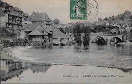 Delcampe - CARTE POSTALE ORIGINALE ANCIENNE : UZERCHE  LA VEZERE AU PONT TURGOT EN 1908 CORREZE (19) - Uzerche