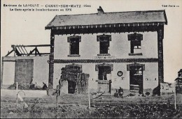 CARTE POSTALE ORIGINALE ANCIENNE : CANNY SUR MATZ ; LA GARE APRES LE BOMBARDEMENT DE 1916  ; OISE (60) - Stazioni Senza Treni