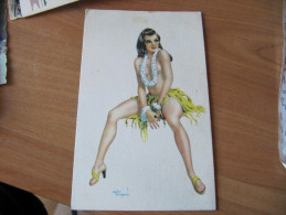 A1 CARTE FANTAISIE  ILLUSTRATEUR  André Bermond  PIN UP  SEINS NU NAKED..... - Bermond