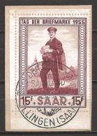 Germany Saarland 1955 Tag Der Briefmarke First Day Cancel - Oblitérés