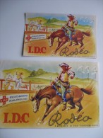 2 BUVARDS IDC RODEO. 2 Formats. Années 50. Etat TB. COW BOY, CHEVAL, Biscuits, BONBONS, Pain D'épices. NOTELAERS - Dulces & Biscochos