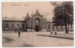 Saint-Pol (-sur-Ternoise), La Gare, 1914, éd. Mlle Rigoulet N° 3 - Saint Pol Sur Ternoise