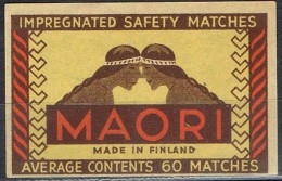 Etiqueta Safety Matches . MAORI, Cerillas De Precision FINLAND, Finlandia - Andere & Zonder Classificatie