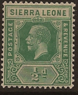 SIERRA LEONE 1921 1/2d KGV SG 131 HM PL156 - Sierra Leona (...-1960)