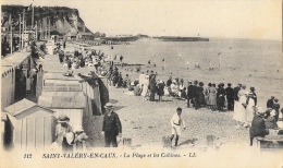 Saint-Valéry-en-Caux (Seine-Inférieure) - La Plage Et Les Cabines - Carte LL - Forges Les Eaux