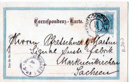 CARTOLINA POSTALE -TEPLIZ-19-11-1902 X MARKUENKIRCHEN-SACHSEN - ...-1918 Vorphilatelie