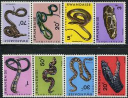 DA1368 Rwanda 1967 Snakes 8v MNH - Ongebruikt