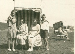 Deichhausen Büsum Privat-AK Familie Im Strandkorb 21.7.1926 - Büsum