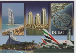 AKDX Postcards Dubai Airplanes - Jumeriah Beach Hotel - Atlantis The Palm - Burj Al Arab - United Arab Emirates - Dubai