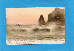 USA-THE SURGING  BILLOWS  NARRAGANSETT PIER R I - En 1902- Un Bateau Dans La Tempête- Tuck &sons  N° 3377 - Andere & Zonder Classificatie