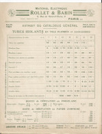 Vieux Papiers - Rollet Et Babin - Matériel électrique - Extrait Du Catalogue 1921 - Paris Rue Général Blai - éléctricité - Elettricità & Gas