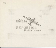 J0981 - Czechoslovakia (1945-79) Control Imprint Stamp Machine (R!): The Wings Republic - Proofs & Reprints