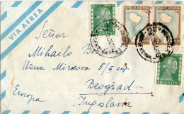 Air Mail Letter From Buenos Aires,06.1954,sent To Beograd,15.06.1954,Yugoslavia,as Scan - Lettres & Documents