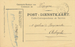 220/23 - Carte En Franchise - Cachet Gemeentebestuur WYNGENE 1909 + Signature Secrétaire Communal - Franchise