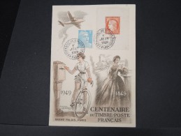 FRANCE- N° 841 Sur Cp Du Centenaire Du Timbre 1949  LOT P4625 - ....-1949