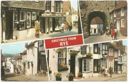 GB - Sus - Greetings From Rye - Multiview : John Fletcher's House, Mermaid Street, Union Inn, The Land Gate - - Rye