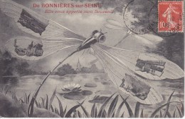 Bonnières Sur Seine, Elle Vous Apporte Mon Souvenir Libellule - Bonnieres Sur Seine